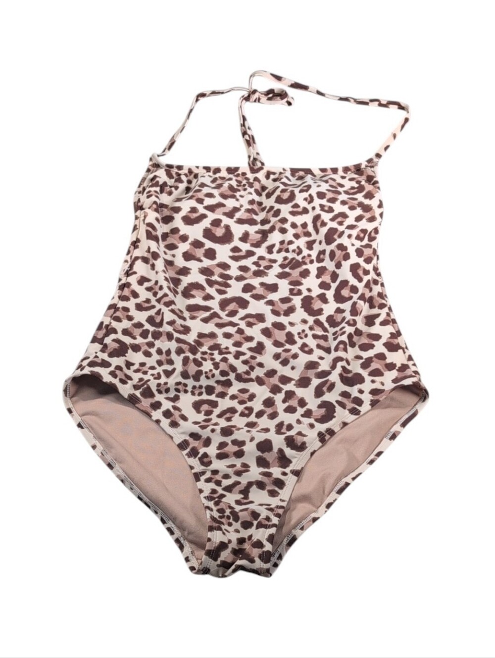 Kona Sol 1 Piece Strappy Leopard Print Swimsuit Size Medium